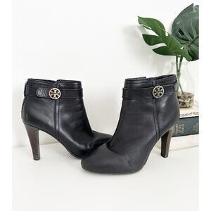 Tory Burch Size 8 Black Leather Ankle Boots Booties